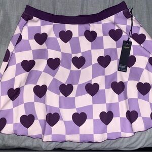Purple Heart Patterned Skirt